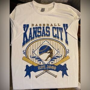 NEW - Kansas City Baseball White Tshirt. X-Large. NWOT
